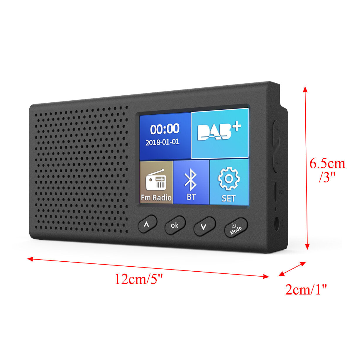 2.4" Portable DAB/DAB+Digital Radio FM Receiver Speaker Bluetooth 5.0 Alarm Clock