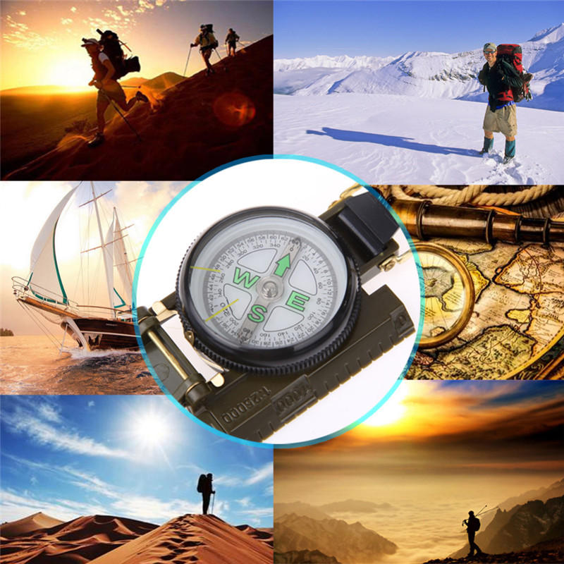 Waterproof Luminous Compass American Multi-functional Folding Pointer Guide 1:25000 Map Scale