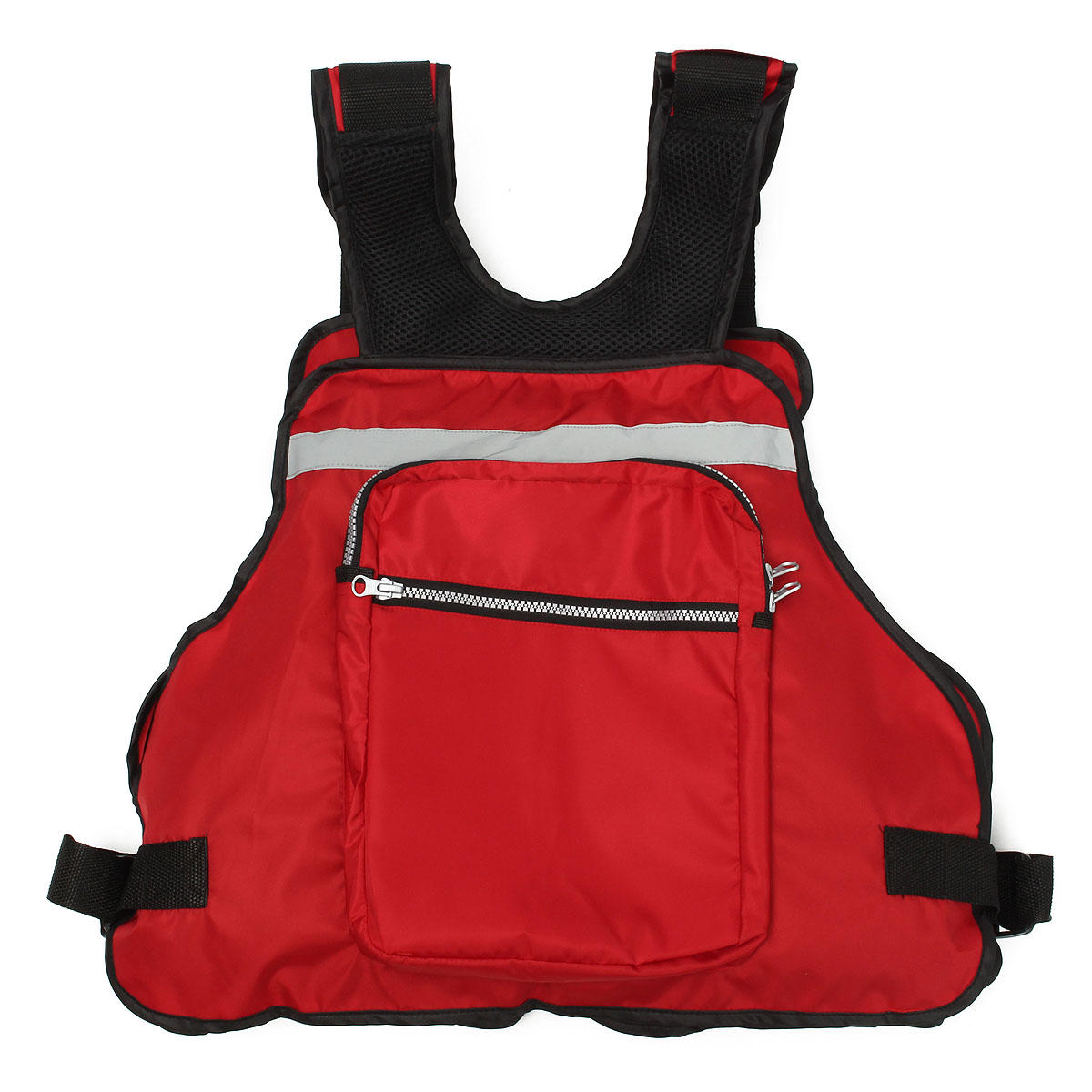 Adult Universal Fishing Life Jacket Kayak Life Vest Safe Fishing Water Aid Snorkeling Vest Sailing Swimming Buoyancy Aid Waistcoat Multi Pocket Reflective Stripe Coat