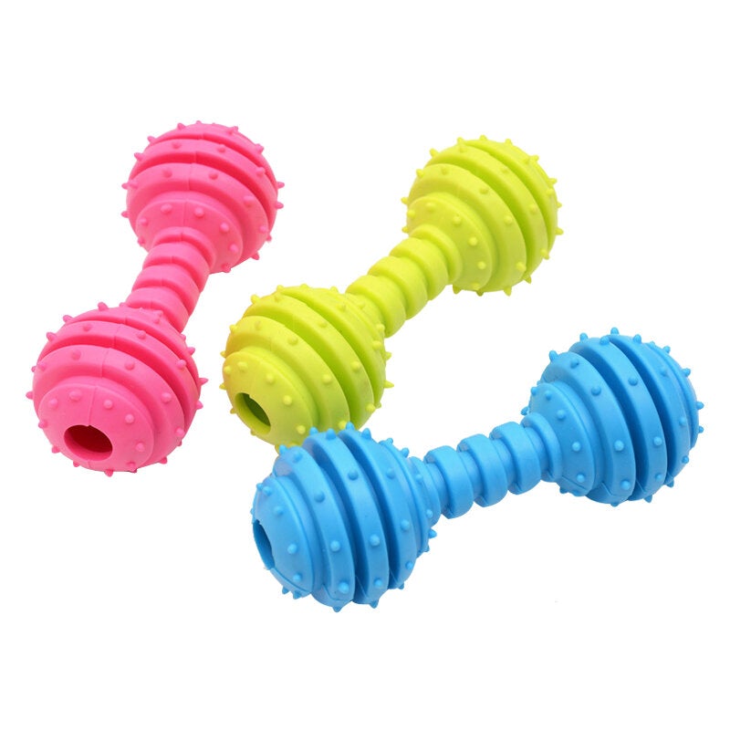 Rubber Dog Bite-Resistant Prickly Barbell Toy Pet Molar Toy