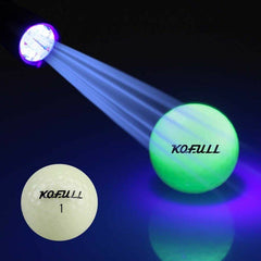 6 Pcs Luminous Golf Balls Lasting Bright Night Golf Balls with Mini LED Flashlight Team Sport