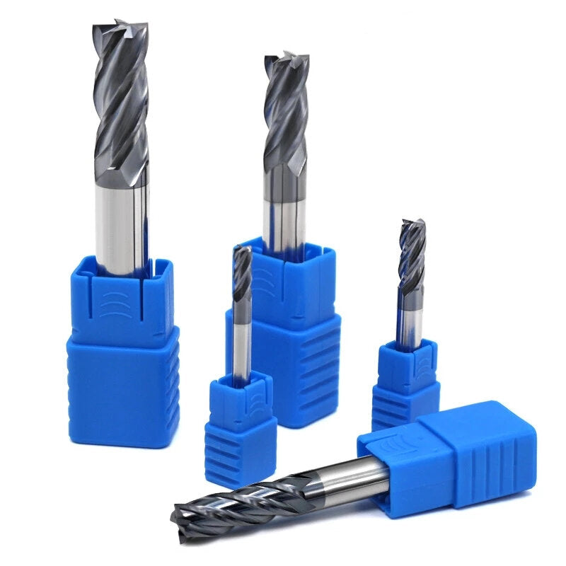 1-20mm 4 Flute Milling Cutter Tungsten Steel HRC50 End Mill Milling Machine Tools for Steel