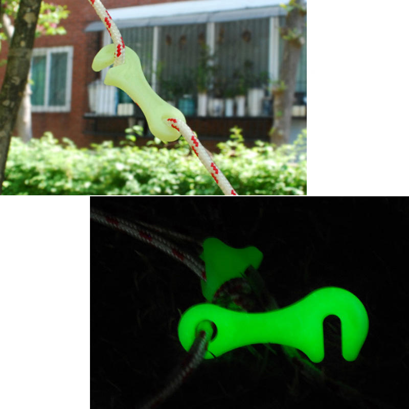 2Pcs Camping Luminous Rope Buckle Tent Windproof Non-slip Fastening Regulator Tent Accessories