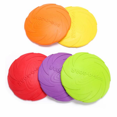 Dog Pet Toys Natural Rubber Flying Catch Toy Pets Toy Soft Training Plate Floating Disc