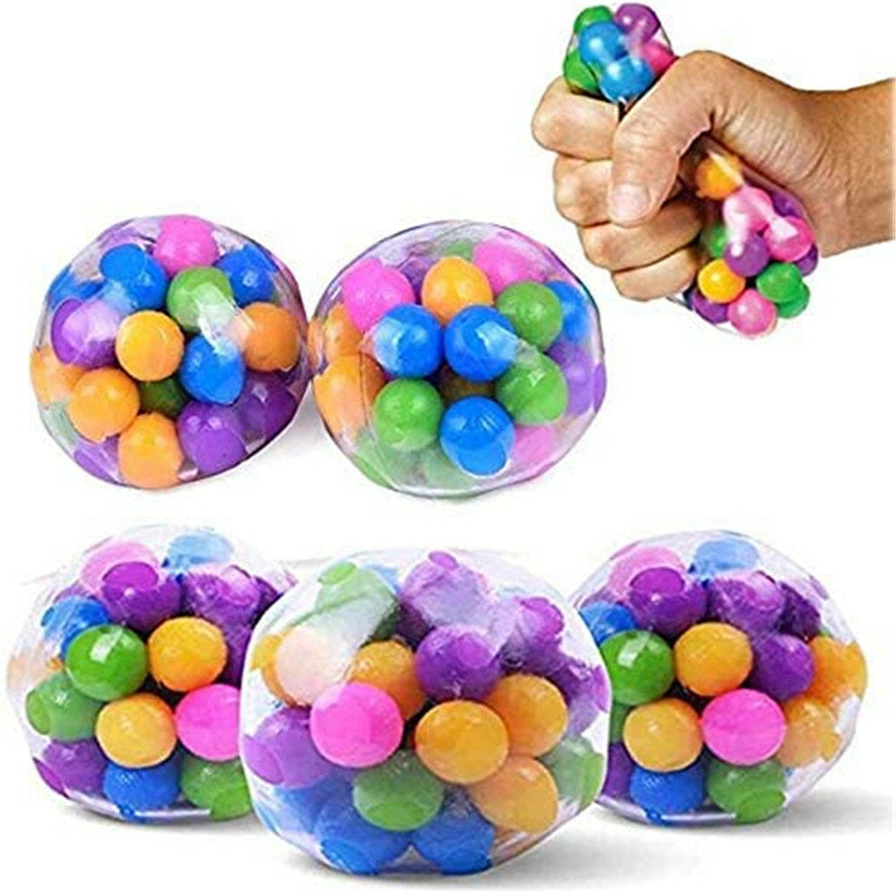 Silicone Stress Relief Rainbow Squeeze Balls Toy for Kids and Adults