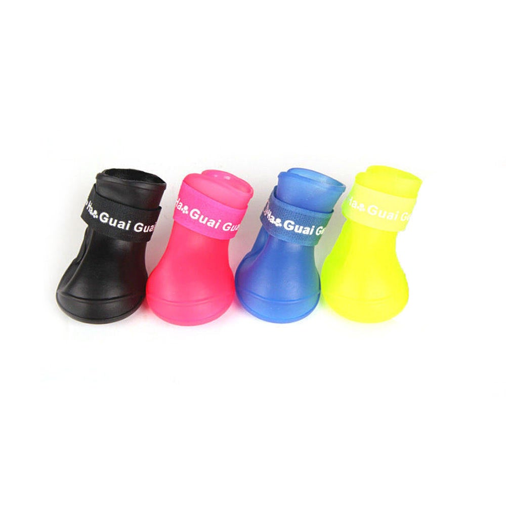 Pet Dog Raining Shoes Waterproof Pet Shoes Colorful Rubber Rain Boots Portable Durable Puppy Shoes