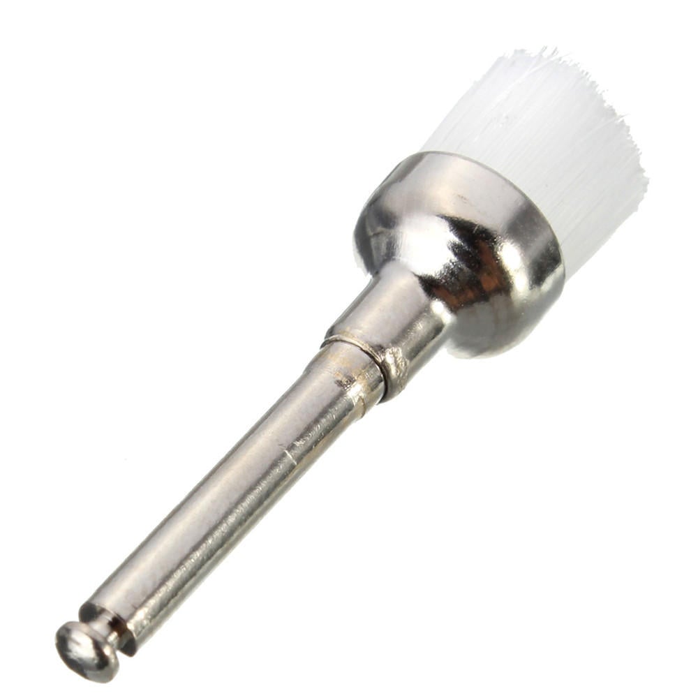 100pcs 28mmx7mm Dental Prophy Brush Polishing Wheel Brush White Nylon Bowl Shape