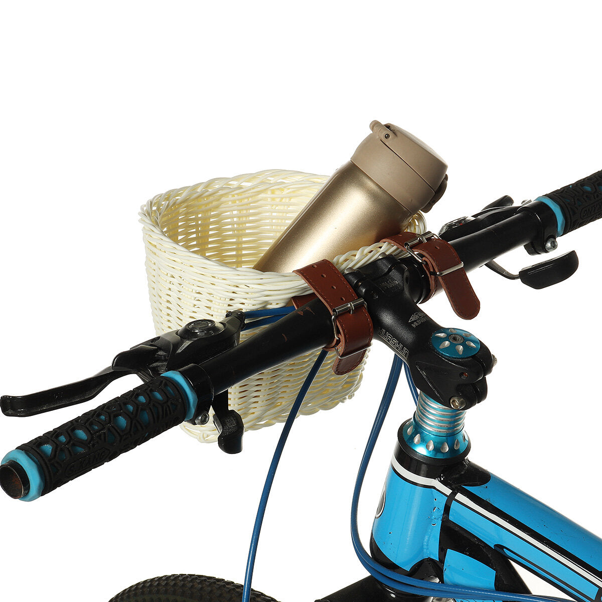 Kids Children's Rattan Bicycle Bike Front Basket Leather Strap Shopping Storage Case Kids Bike DIY Accessories
