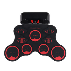 Portable Electronic Drum Digital USB 9 Pads Hand Roll up Drum Set Silicone Electric Drum Pad Kit With Drumsticks Foot Pedal