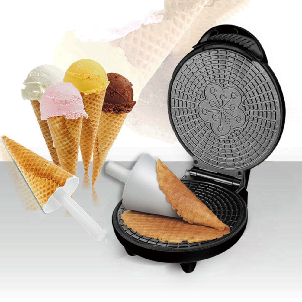 Electric Baking Pan 1200W Non-Stick Waffles Crepe Maker Crispy Egg Ice Cream Reel Machine