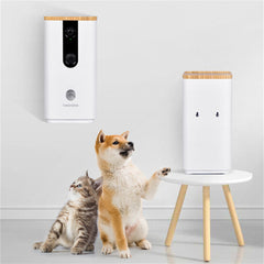 Intelligent Pet Camera Treat Dispenser Full HD WiFi Camera with Night Vision for Pets Viewing Two Way Audio Communication Designed for Dog Cat Puppy , Monitor Your Pet Supplies Training Remotely