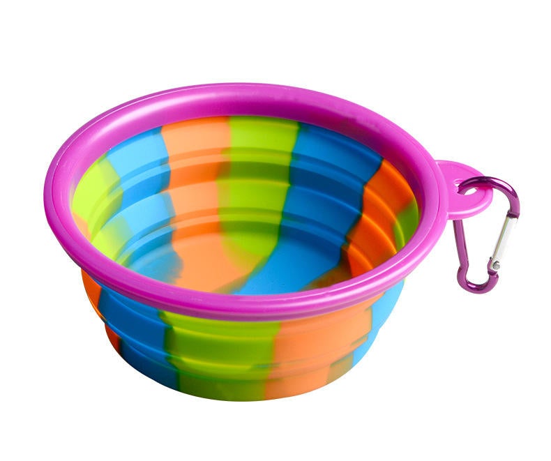 Camouflage Silicone Bowl Collapsible Portable Out Pet Bowl Cat And Dog Universal