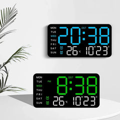 Multifunctional LED Digital Wall Clock - Borderless, Hanging or Standing Display for Living Room