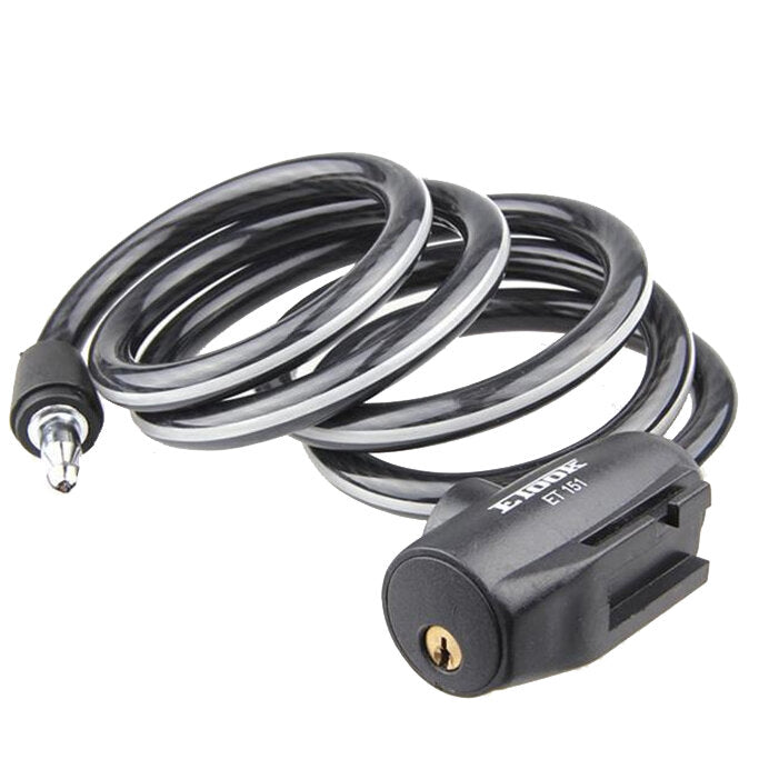 1500mm MTB Bike Lock Anti Theft Reflective With Holder Steel Saw Safety Cable Lock