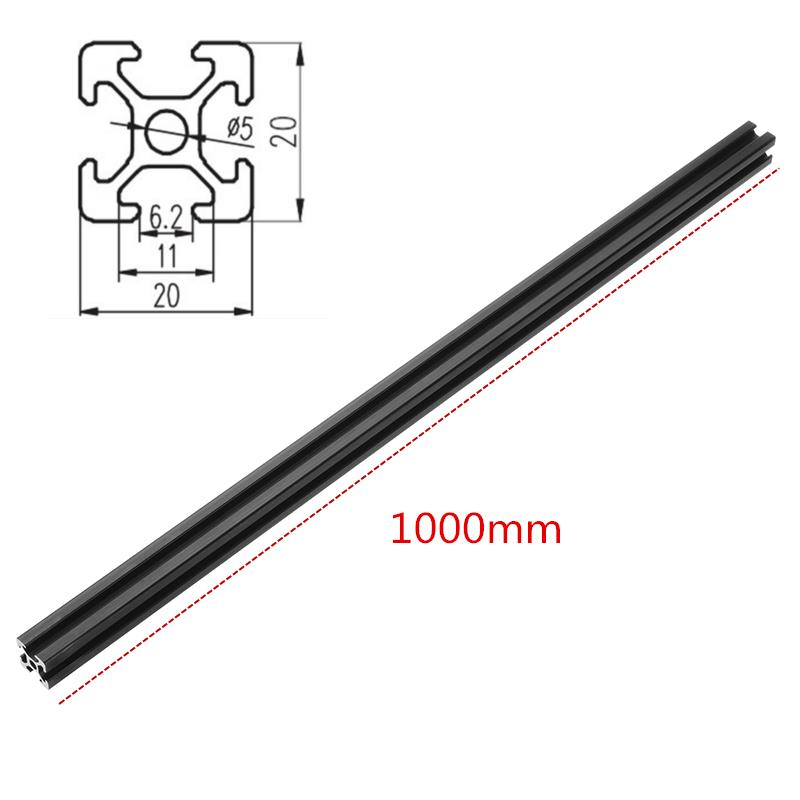 1000mm Length Black Anodized T-Slot Aluminum Profiles Extrusion Frame for CNC