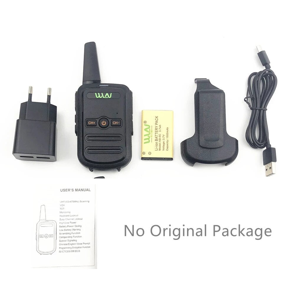 Mini WLN KD-C51 Walkie Talkie 2W 16 CH 400-470MHz UHF Handheld Two Way Radio Toy Comunicador Walkie-talkie