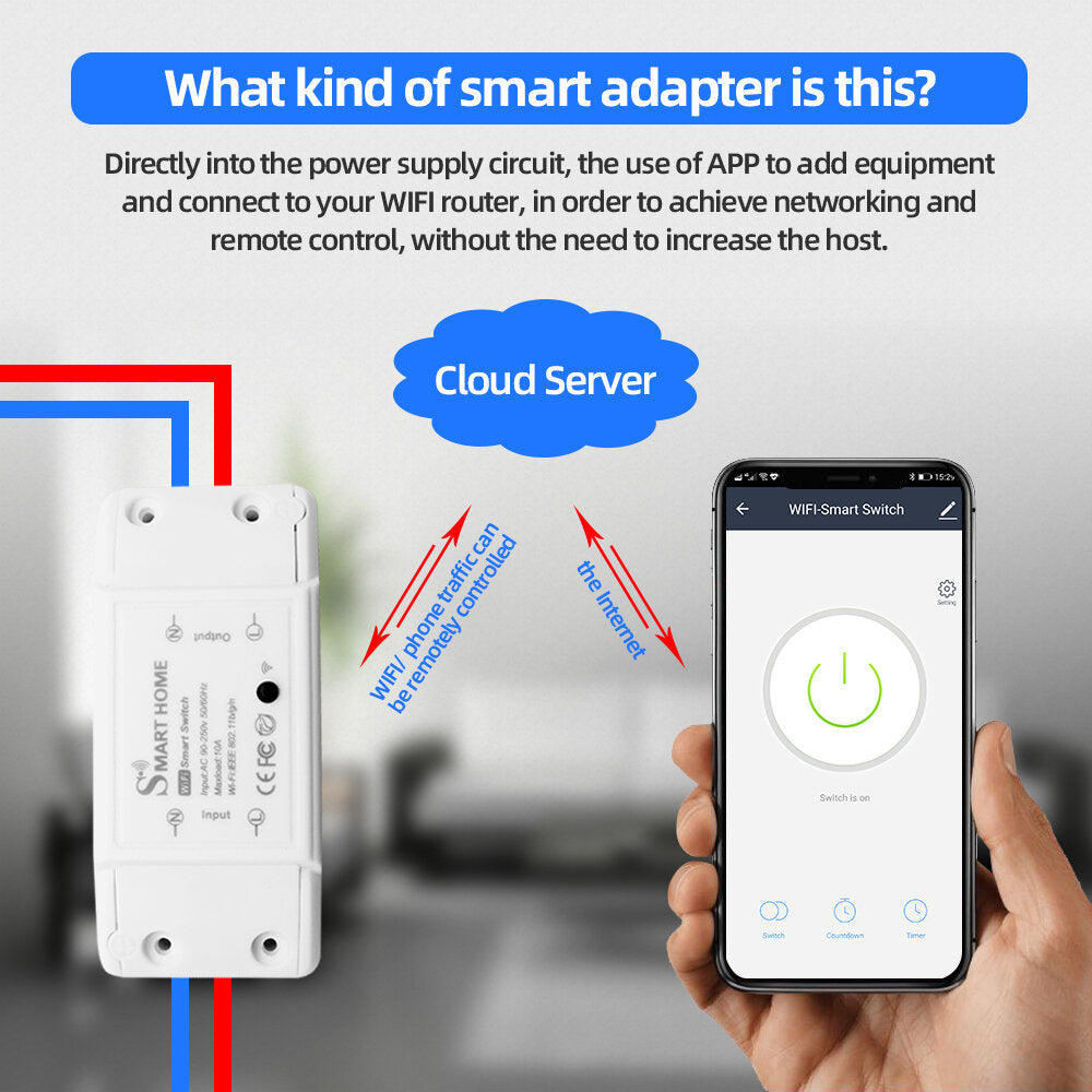 Smart Light Switch Wifi Wireless Remote Controller Breakers Module Works With Alexa Google Home Smartlife Tuya eWelink APP