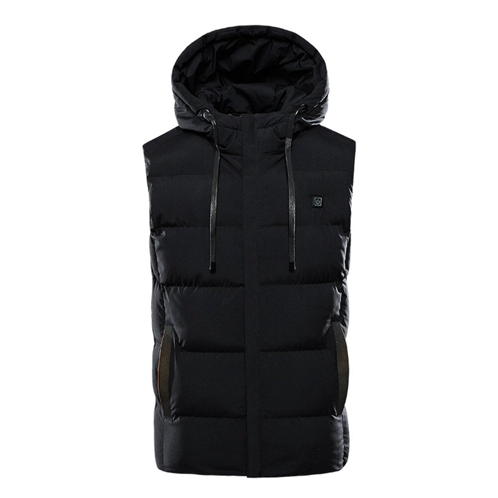 7 Heating Pads Electric Heated Vest USB Charging Winter Warm Jacket Unisex Hooded Intelligent Constant Temperature