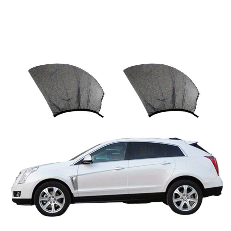 2PCS Car Sun Shade Curtains - UV Protection, Anti-Mosquito Mesh, Side Window Visor