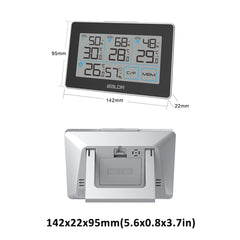 Digital LCD Wireless Weather Station Sensor With 3 Thermometer Outdoor Indoor