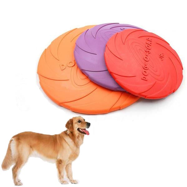 Dog Pet Toys Natural Rubber Flying Catch Toy Pets Toy Soft Training Plate Floating Disc