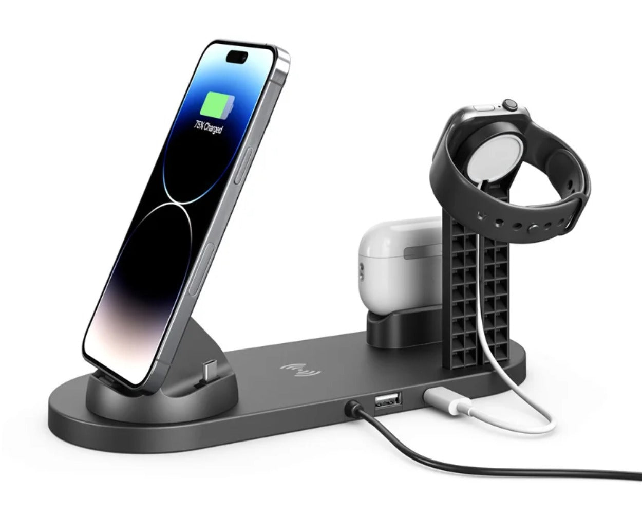 5-in-1 Wireless Charger Stand for iPhone, Apple Watch, AirPods - Fast Charging Dock