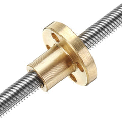 100mm T6 Lead Screw 6mm Thread 1mm Pitch Lead Screw with Flange Copper Nut