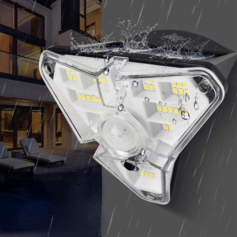 LED Solar Human Body Induction Wall Lamp Smart Light Control Outdoor Flood Light Household Garden Light