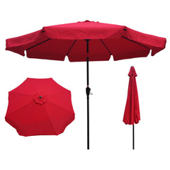 10ft Patio Umbrella Market Round Umbrella with Crank and Push Button Tilt for Garden Backyard Pool Shade Outside
