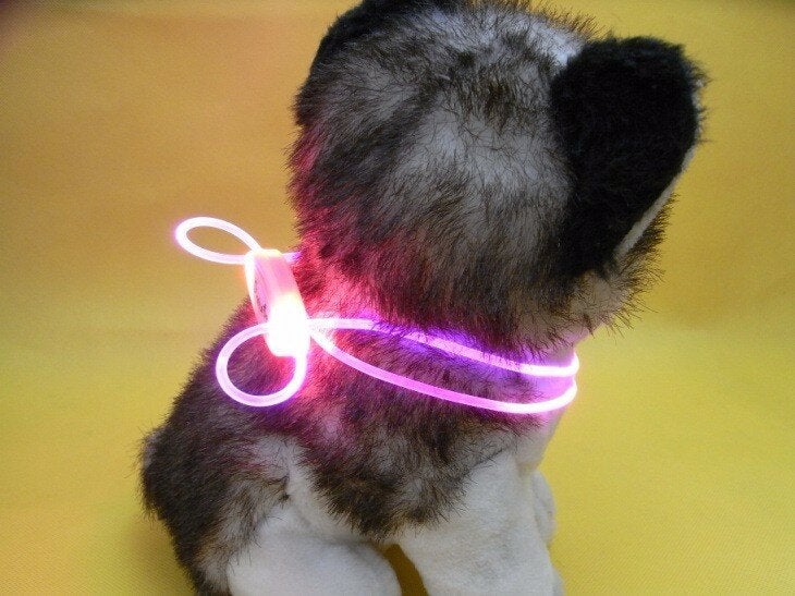 Colorful LED Pet Dog Collar Chain Luminous Light LED Dog Cat Night Light Collar