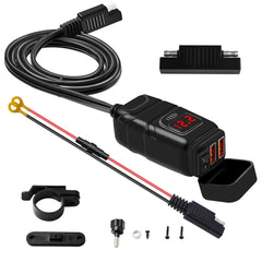 12V Fast Charging Motorcycle USB Charger 3.0 Power Adapter Universal Accessories