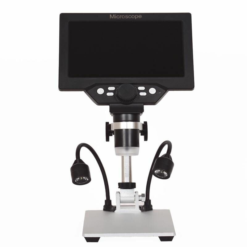 Digital Microscope 12MP 7 Inch Large Color Screen Large Base LCD Display 1-1200X Continuous with Light