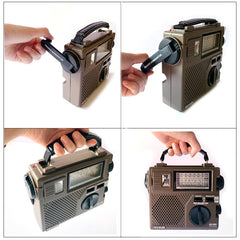 Digital Radio Receiver Emergency Light Dynamo With Built-In Speaker Manual Hand Power