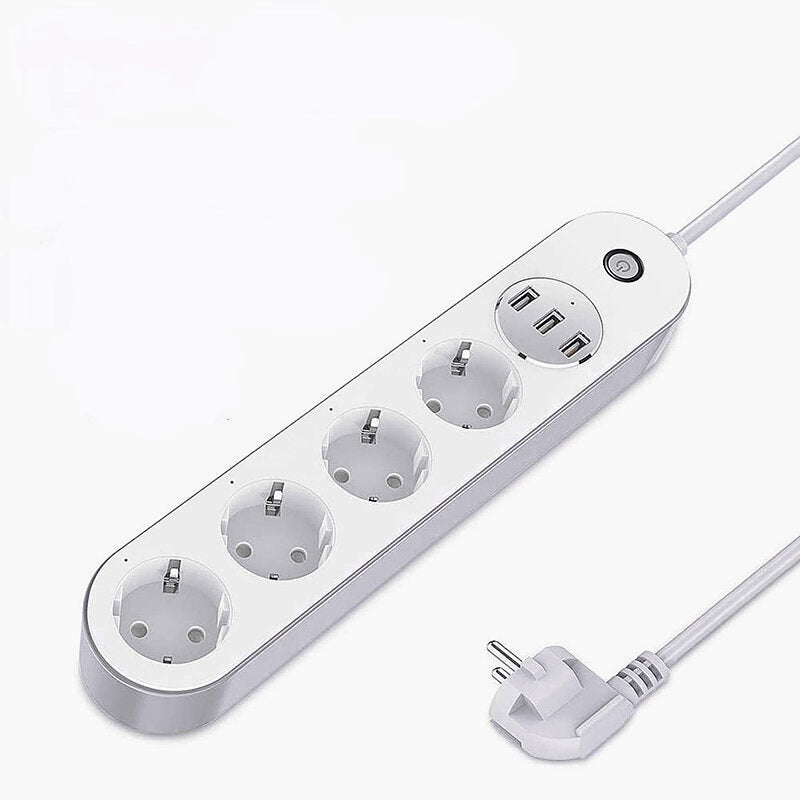 Wifi Smart Plug 3USB Charging Power Strip Timing Remote Voice Control Work Port Power Socket Support Alexa Google