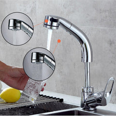 Bathroom Basin Sink Pull Out Height Adjustable Faucet Hot and Cold Single Handle Water Mixer Tap