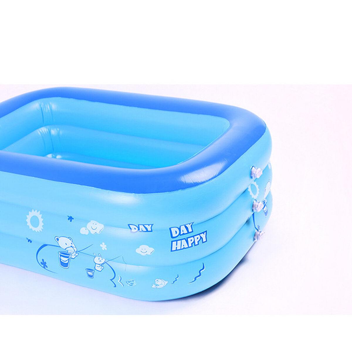 Full-Sized Family Inflatable Swimming Pool 3-Ring Inflatable Lounge Pool Summer Backyard for Adult Kids Babies