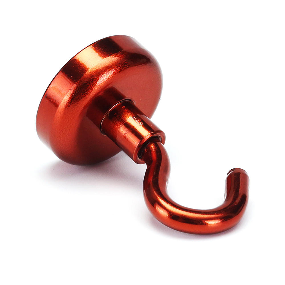 25mm 22KG Magnetic Hook Holder Neodymium Magnet Red Hook Magnet