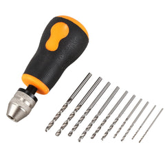 10Pcs Drill Bits Set Micro Hand Drill Mini Portable Small 0.8-3.0mm Carbon Steel Drilling Kit wood working Watch Making