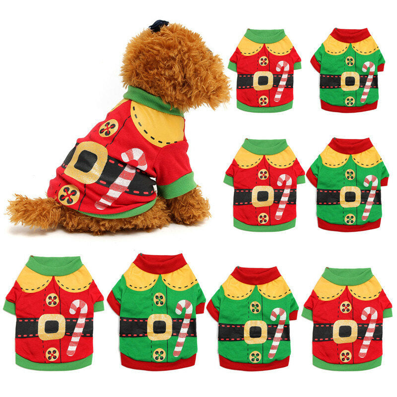 Pet Dog Cat Puppy Clothes Santa Costumes Winter Warm Clothing Pet Apparel Coat Jacket Sweater