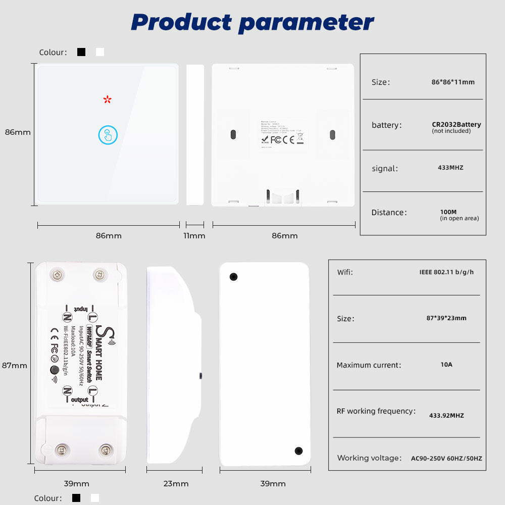 WiFi Light Switch 220V RF 433MHz With Breakers Remote Control Delay Module DIY Timer Switch Works With Alexa Google Home