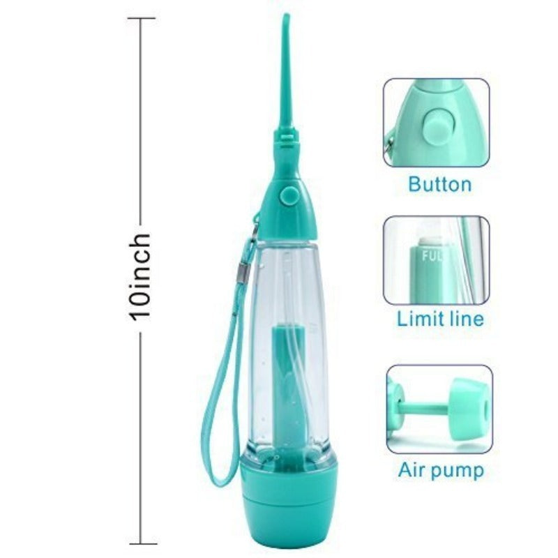 Manual Water Flosser | 70ml Portable Dental Irrigator - Non-Electric Oral Cleaner for Travel, Braces & Implants (No Battery Needed)