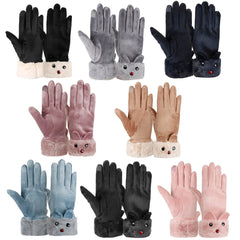 Winter Warm Women Gloves Outdoor Sport Touch Screen Windproof Full-finger Gloves