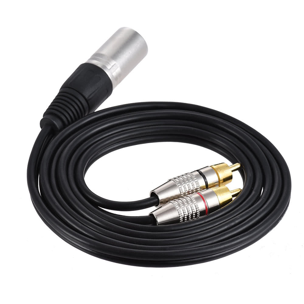 Dual RCA Male to XLR Plug Stereo Audio Cable Mic Cale for Microphones Mixers Amplifiers Cameras Sound Cards