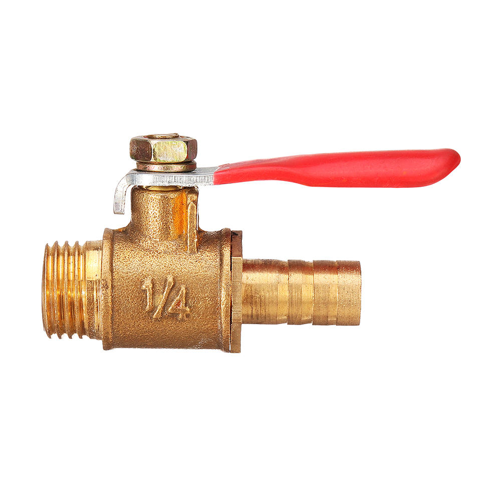 8mm Hose Barb to BSP Male Thread 1/2" 3/8" 1/2" Brass Inline Ball Valve Pipe Hose Coupler Adapter