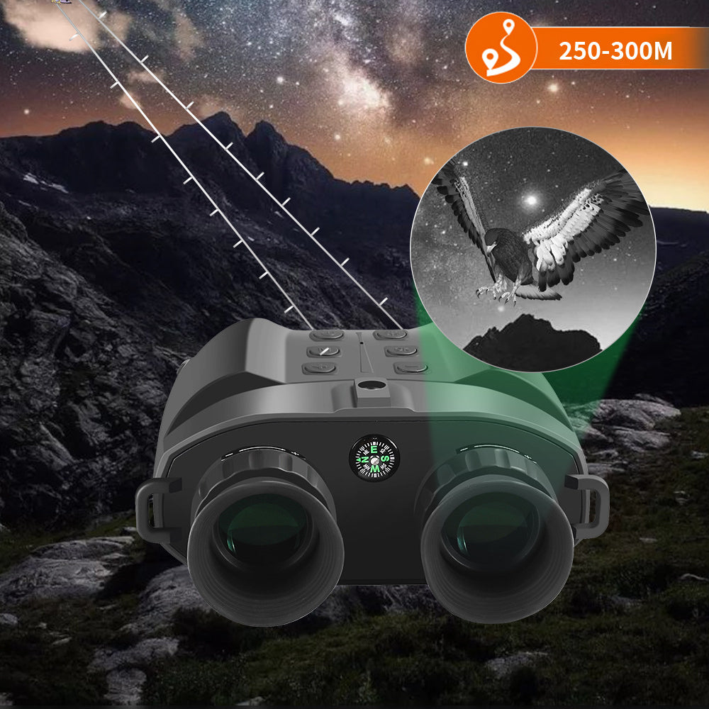 Dual Tube Digital Zoom Night Vision Scope, 300m Infrared 2.5k Ultra HD Head-mounted Hunting Telescope