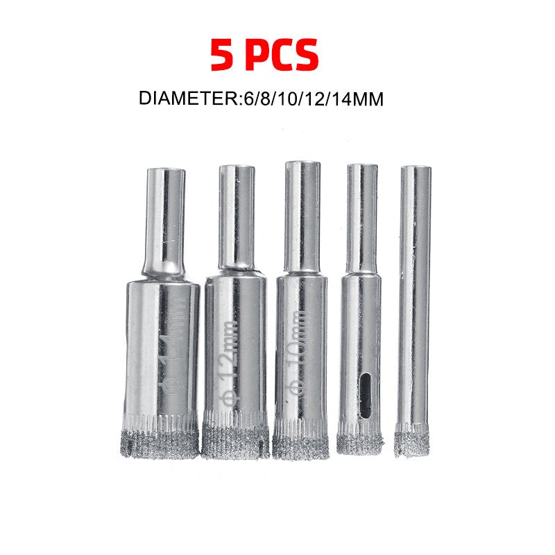 5/35Pcs 6-50mm Diamond Hole Saw Drill Bit Set Tile Ceramic Glass Marble Cutter