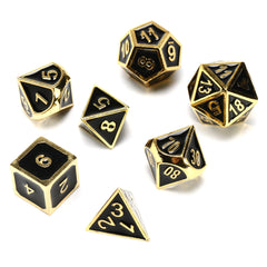 7Pcs Dice Polyhedral Dices Set Zinc Alloy Metal Polyhedral Role Multi-sided D4-D20 with Bags