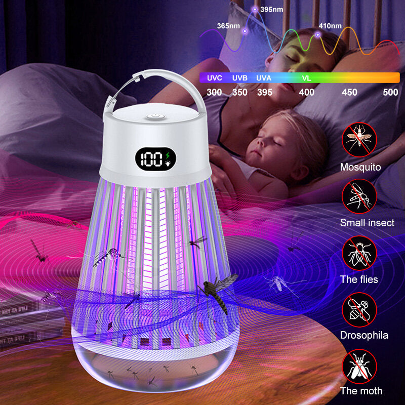 Cordless LED Digital Mosquito Zapper with Rechargeable Battery for Indoor/Outdoor