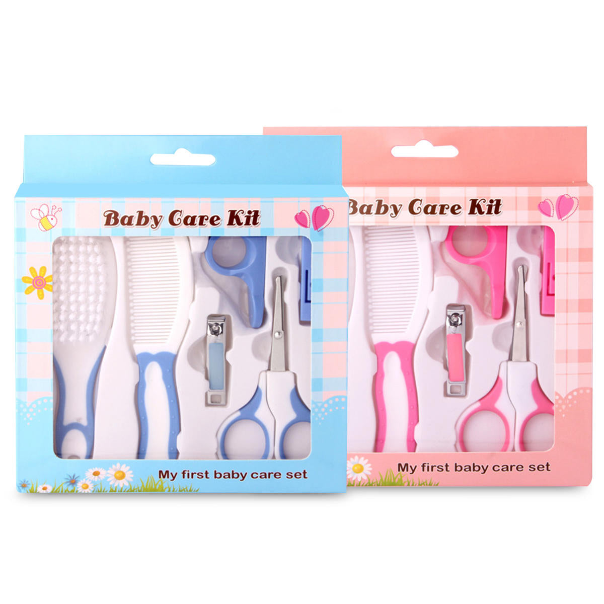 6Pcs/Set Baby Infant Kids Nail Hair Health Care Grooming Brush Comb Clipper Scissors Kit