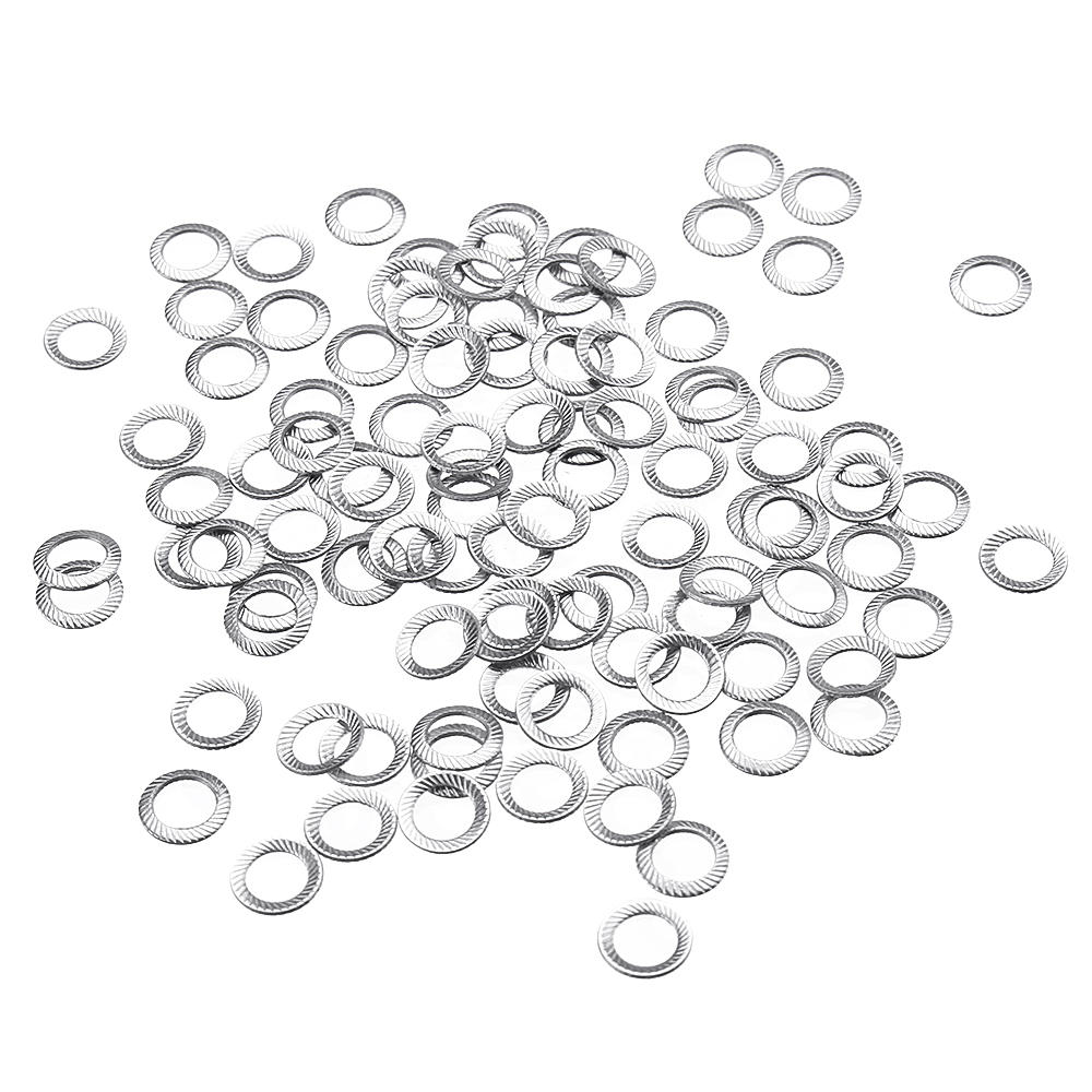 100Pcs M3 M4 Stainless Steel Double-sided Tooth Washers Ribbed Safety Spring Lock Anti-slip Washer